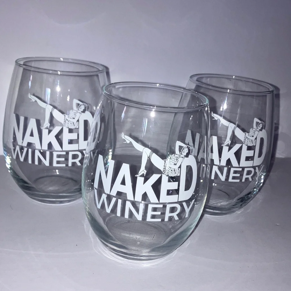 Naked Winery Stemless Wine Glasses Set of 3‎